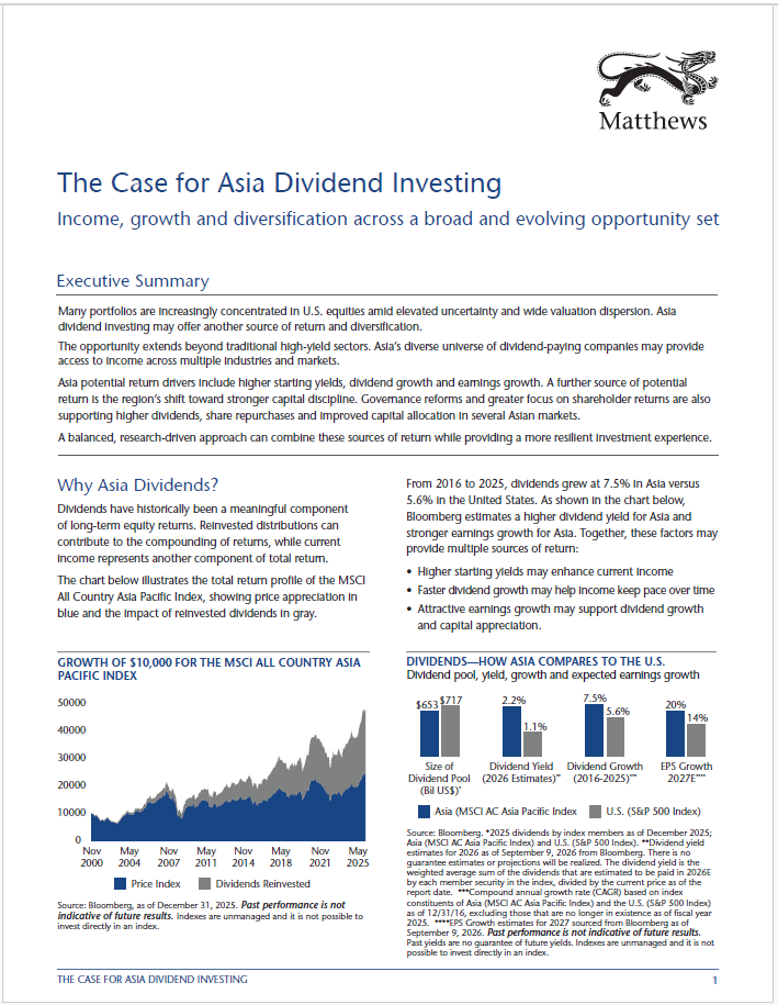 The Case for Asia Dividend Investing
